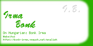 irma bonk business card